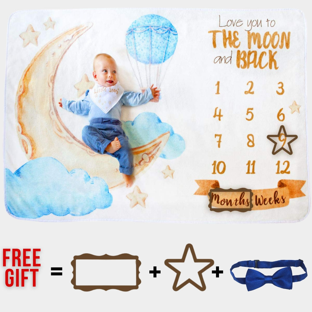 The Balloon Baby Milestone Blanket – Personalized Photo Prop & Gift