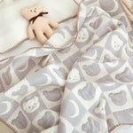 Reversible Cotton Baby Blanket | Soft Korean-Style Jacquard Knit