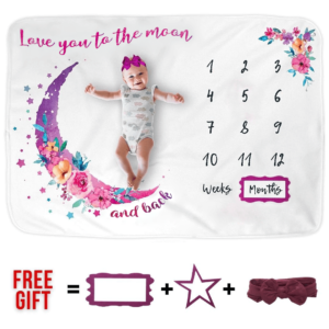 Love You To The Moon BABY MILESTONE BLANKET